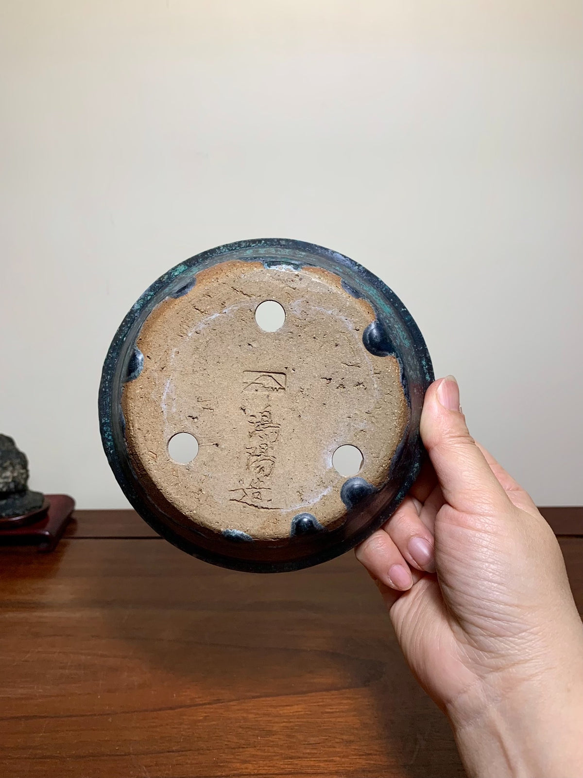 Sen Dai Kōyō Cloth-Textured Glaze Round Pot