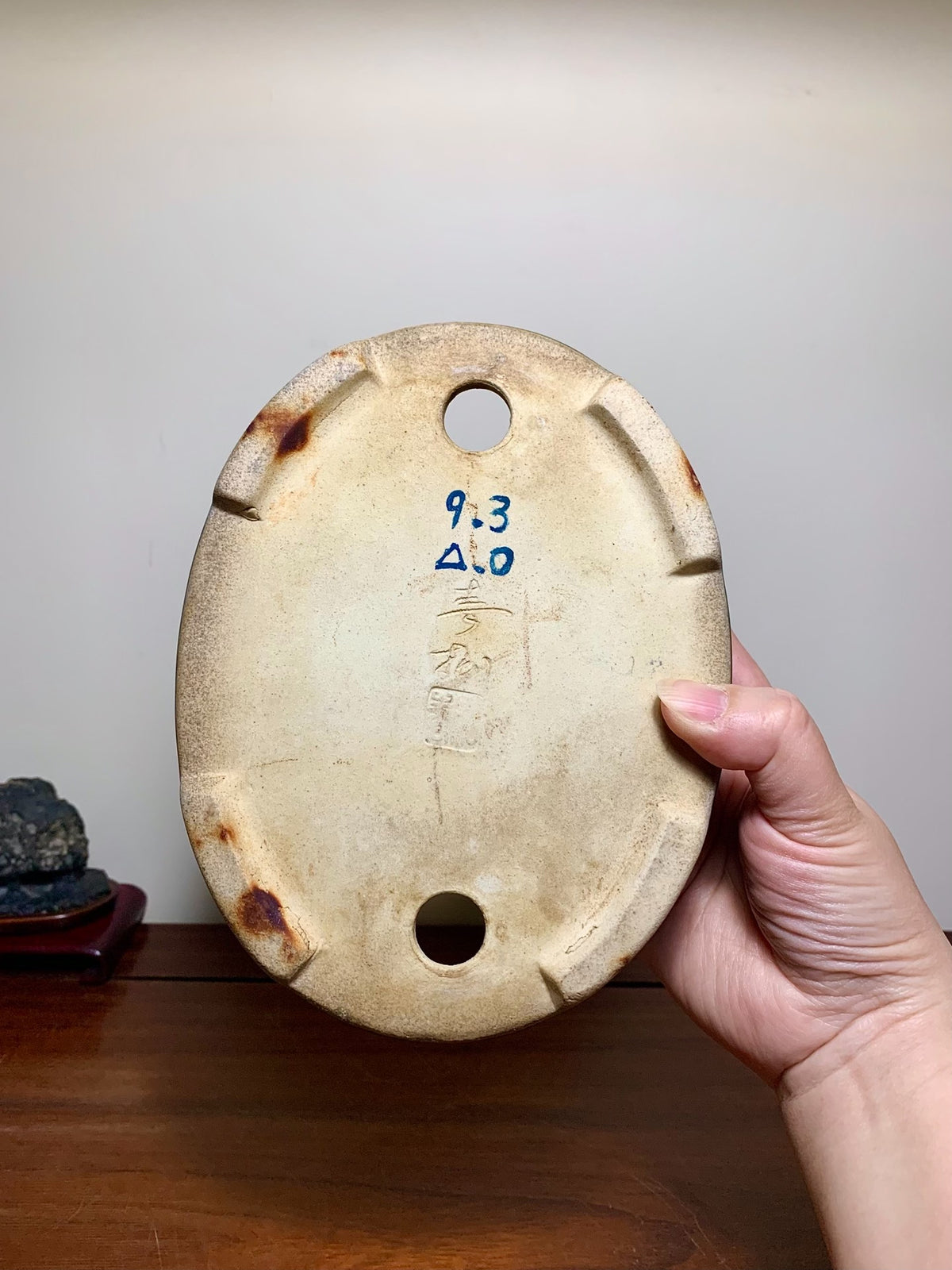春松 Classic Green Glaze Kiln-Transmuted Oval Maple Pot