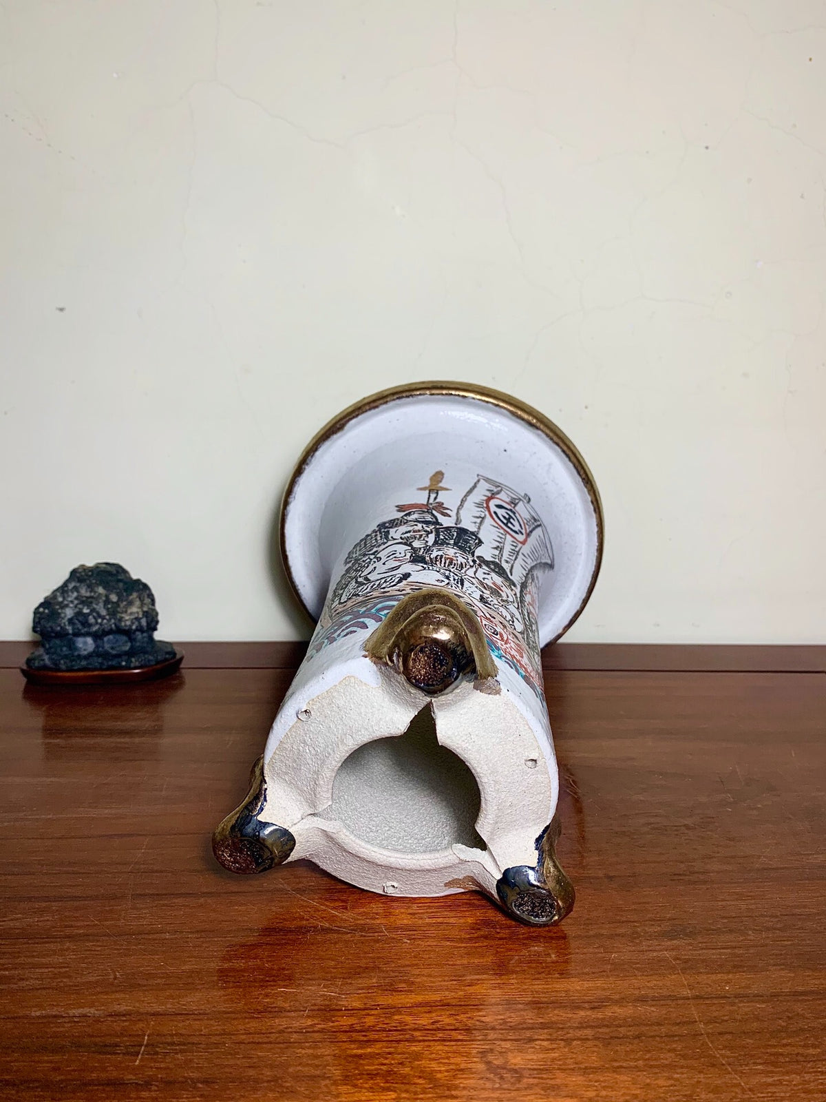 Gold-Enameled Seven Lucky Gods Omoto Pot