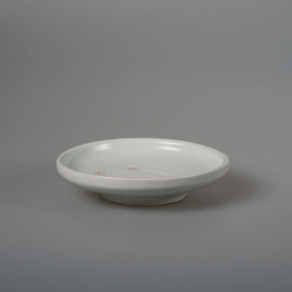 Japanese ceramic artist Kameta Daisuke white porcelain shallow plate — 12 cm, 2.5 cm high — piece 3 of 3