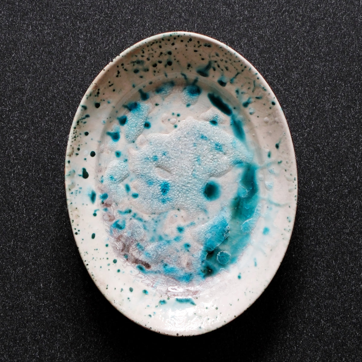 Yu Umemoto flowing-glaze plate / oval plate / dinner plate / breakfast plate