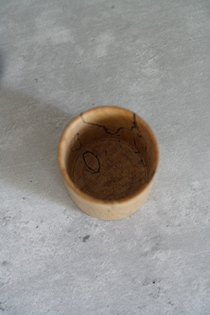 Japanese woodwork artist Tatsunori Sato lidded storage jar — 5.2 cm, 6.5 cm high