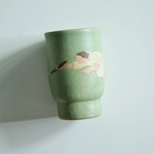 增田良平 手握杯 咖啡杯 茶杯  绿色