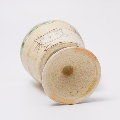 Shoko Hirano cat stemmed cup