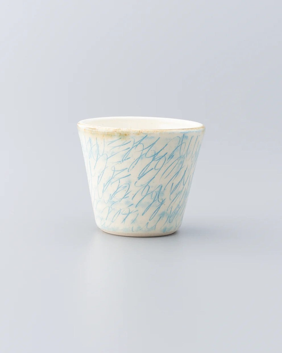 Chie Fujii hand-painted choko cup - blue pattern style