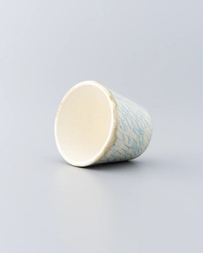 Chie Fujii hand-painted choko cup - blue pattern style