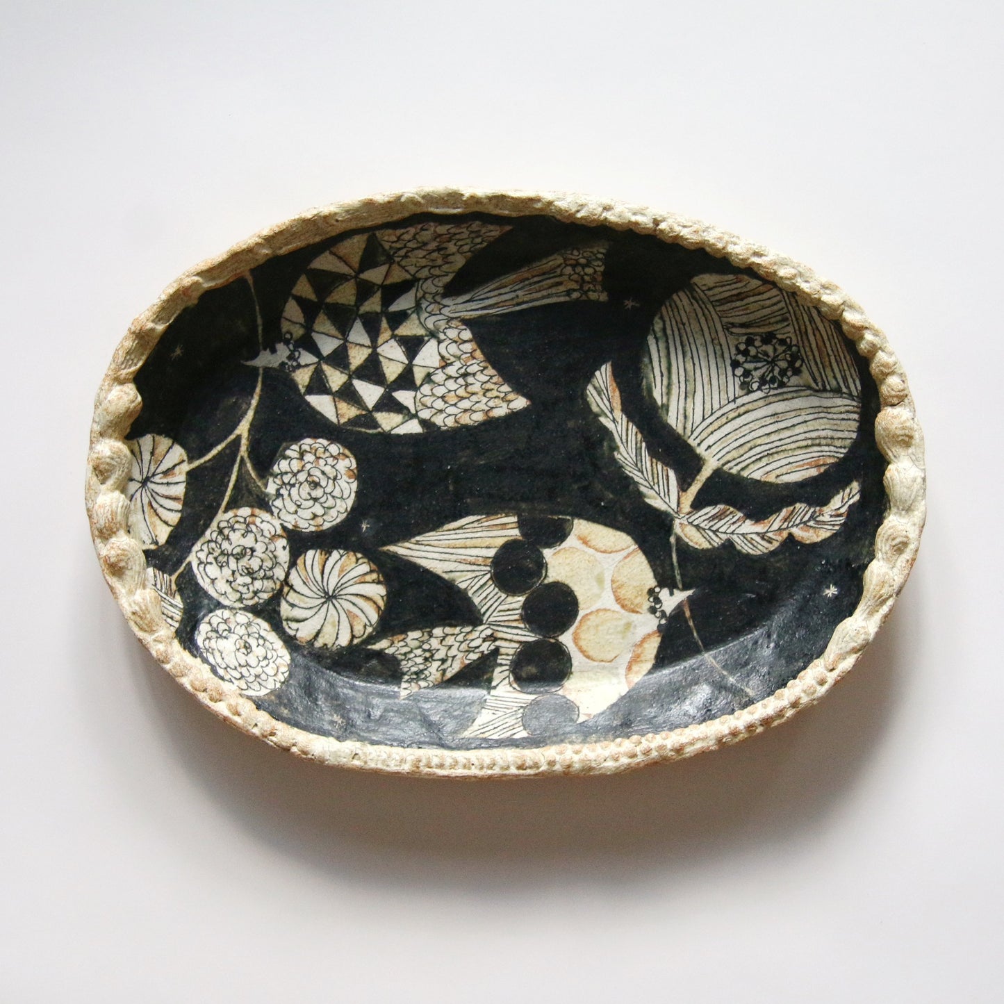 青木寿美子 椭圆盘  餐盘 大盘 茶盘