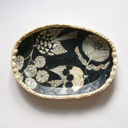 青木寿美子 椭圆盘  餐盘 大盘 茶盘