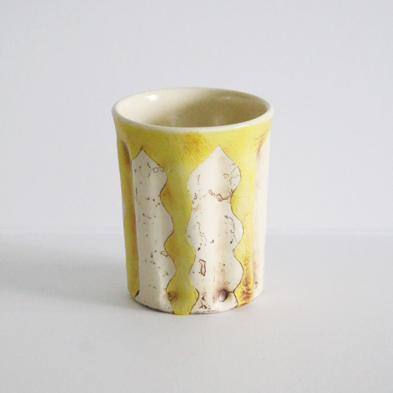 木村容二朗 咖啡杯 手握杯 茶杯 拉花杯  黄色
