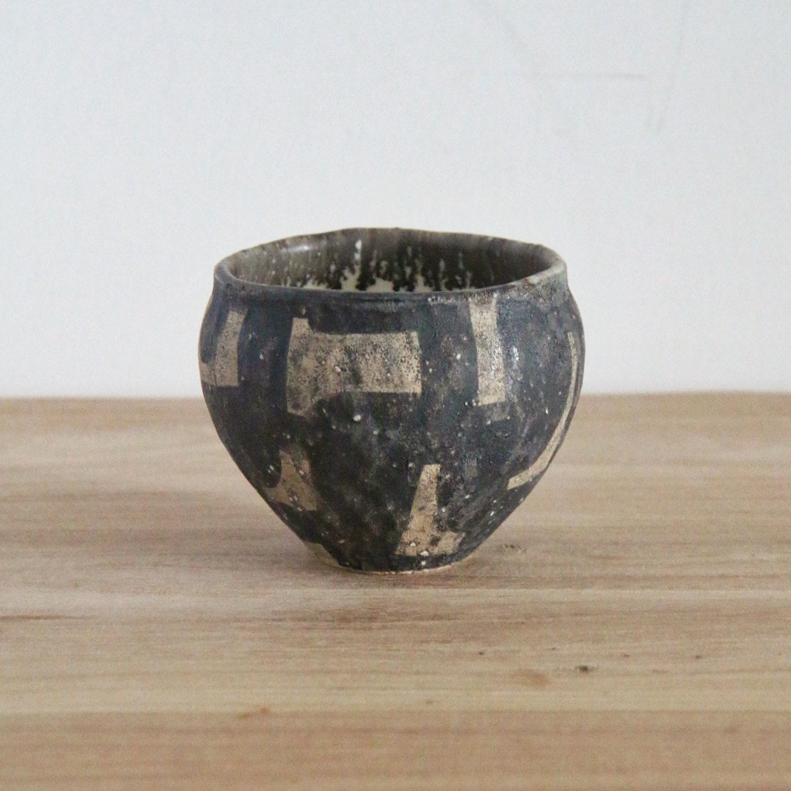 马川祐辅  咖啡杯 拉花杯 手握杯 汤吞  黑色十字