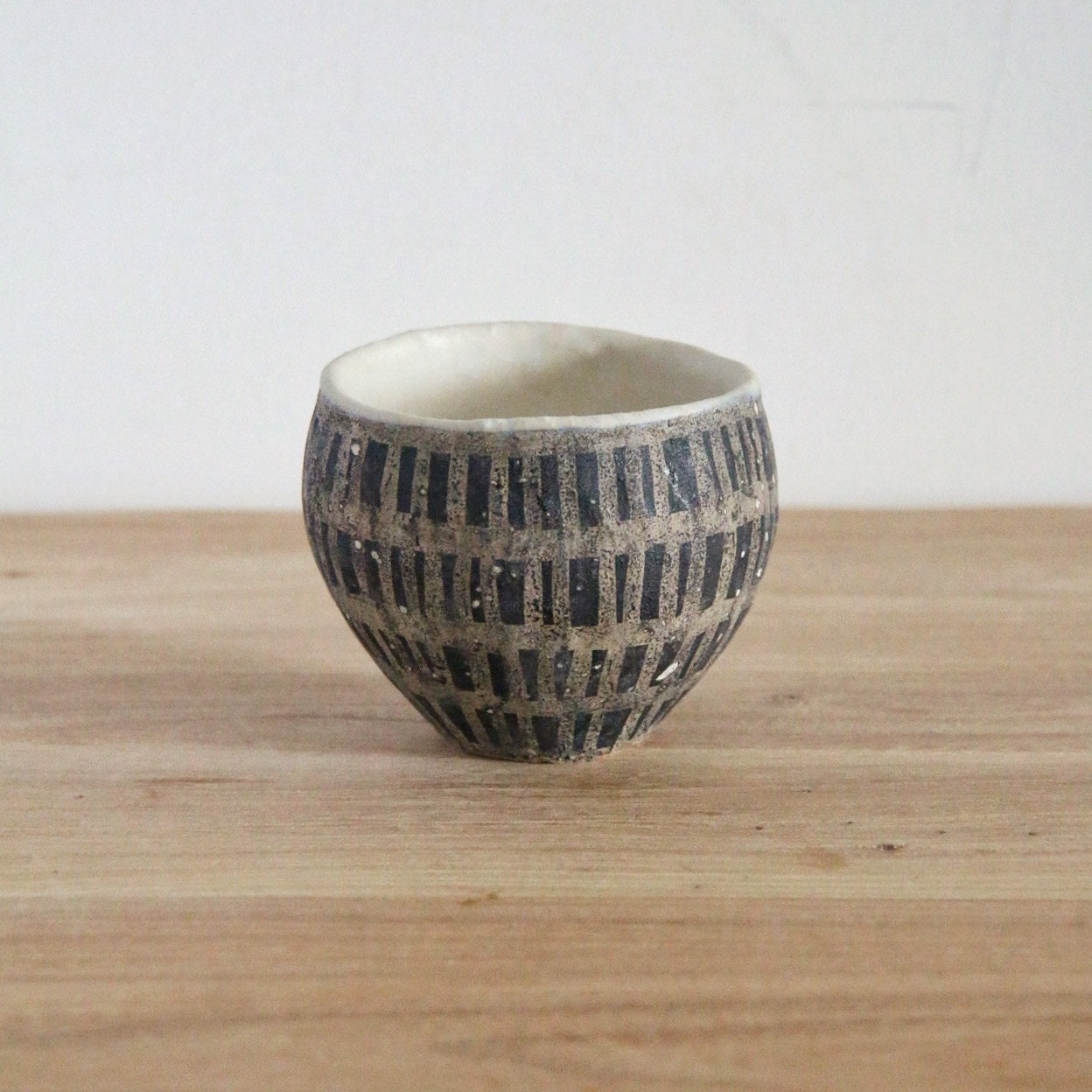 马川祐辅  咖啡杯 拉花杯 手握杯 汤吞 容量255ML 黑色竖条