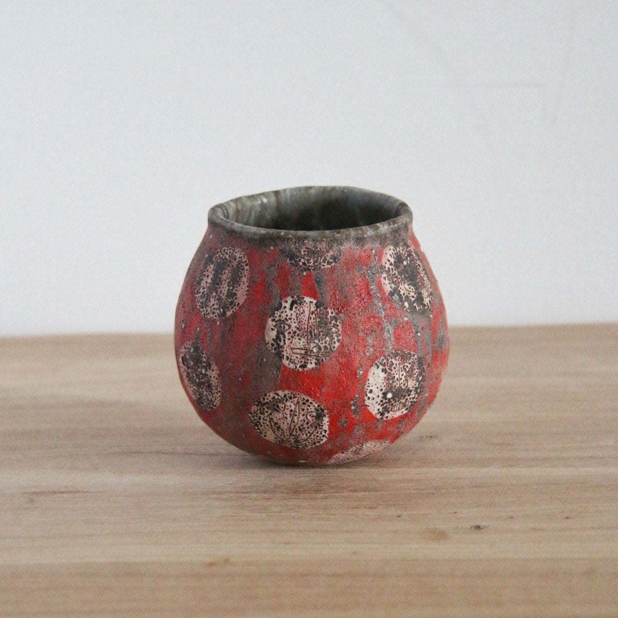 马川祐辅  咖啡杯 拉花杯 手握杯 蛋杯 容量260ML 红色圆点