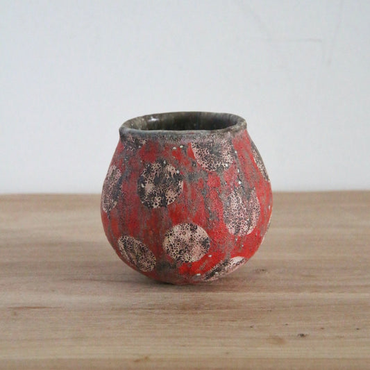 马川祐辅  咖啡杯 拉花杯 手握杯 蛋杯 容量260ML 红色圆点