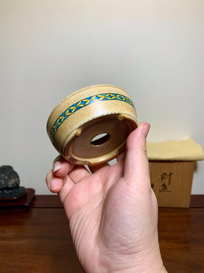 Heian Kōzan, Double Rope-Rimmed Round Pot with Seven Treasure Pattern