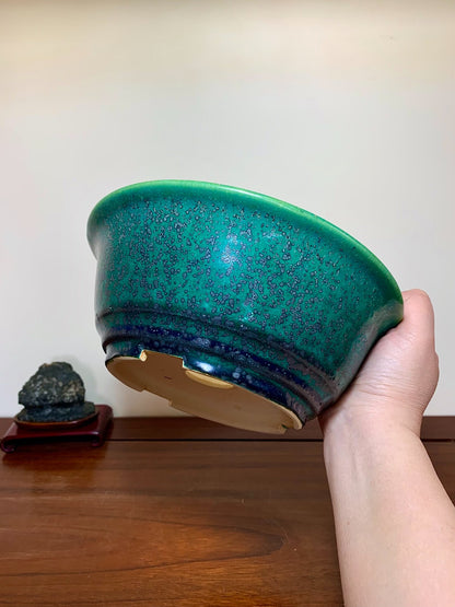 Hongyang Cloth-Textured Glaze Outer Rim Double Lower Band Japanese Flower Pot