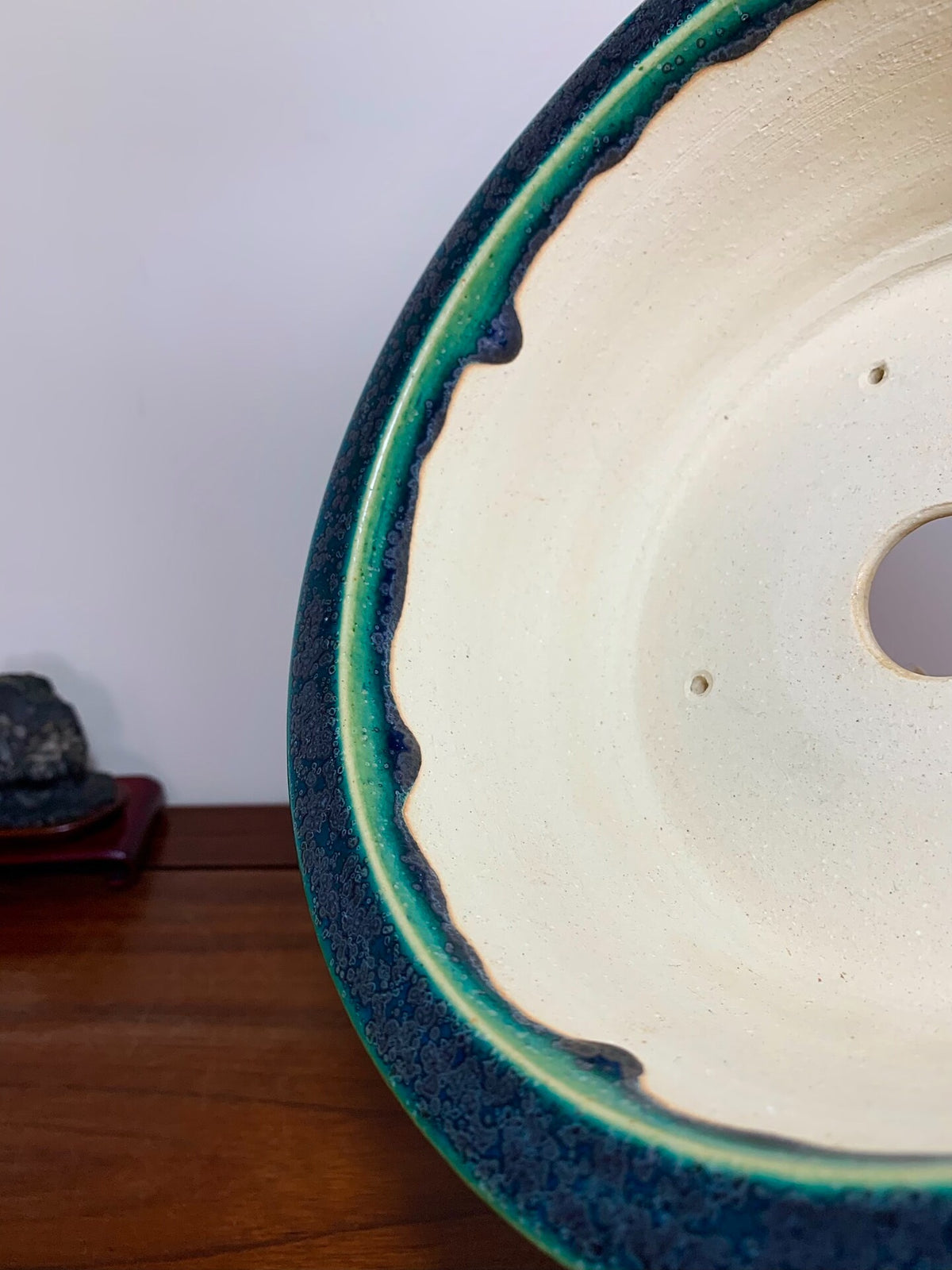 Hongyang Cloth-Textured Glaze Outer Rim Double Lower Band Japanese Flower Pot