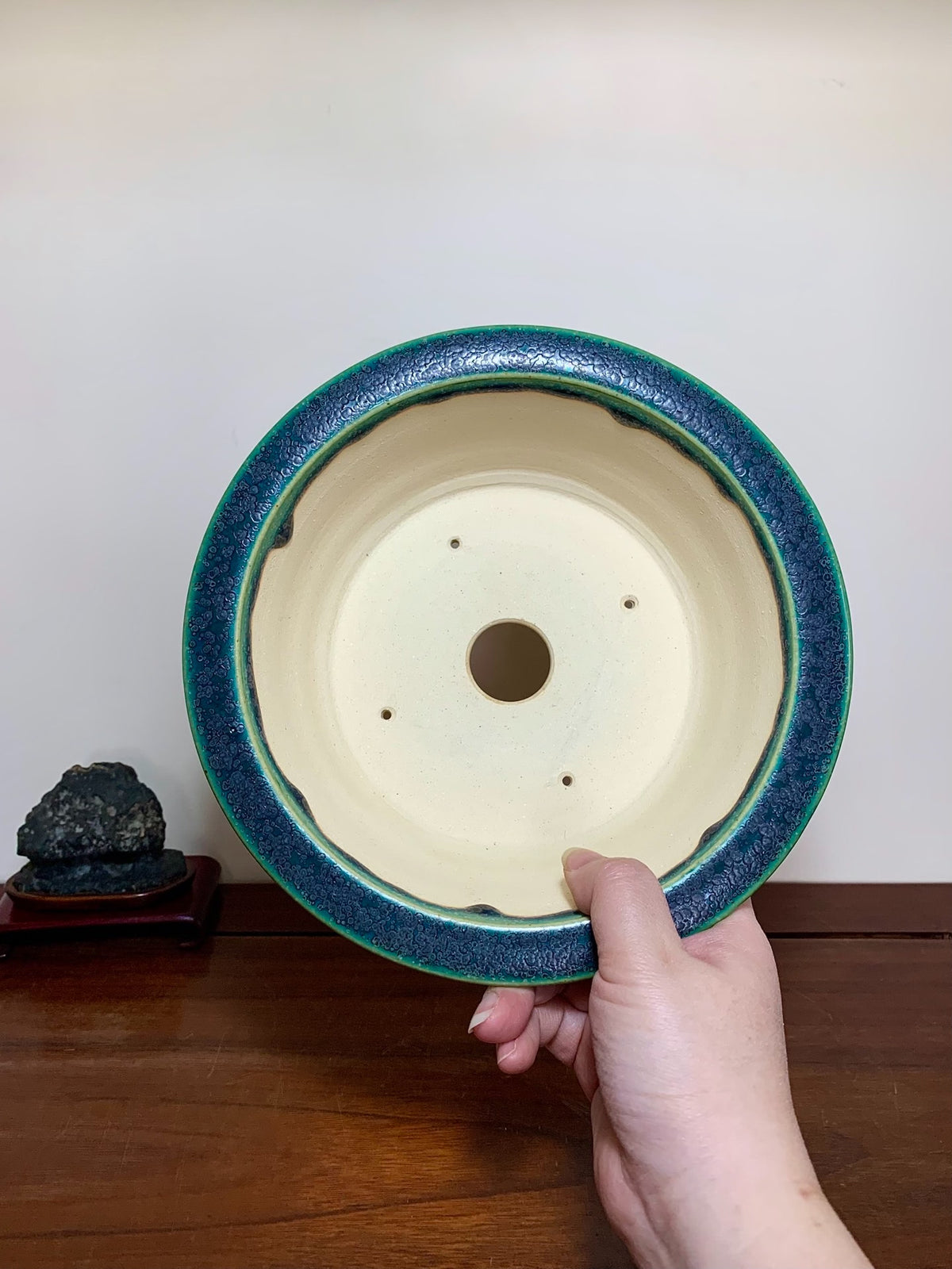 Hongyang Cloth-Textured Glaze Outer Rim Double Lower Band Japanese Flower Pot