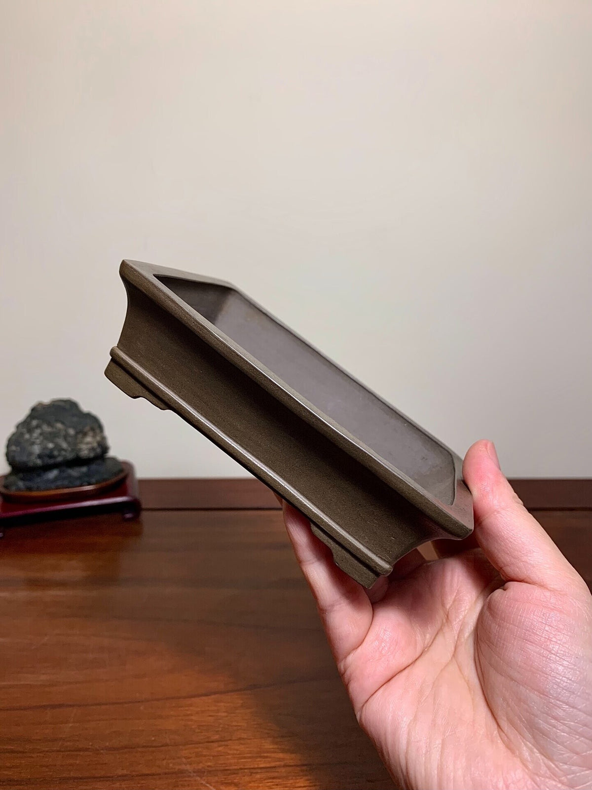 Tachibana Mitsuyuki, Outer Rim Lower Band Rectangular, Japanese Pot