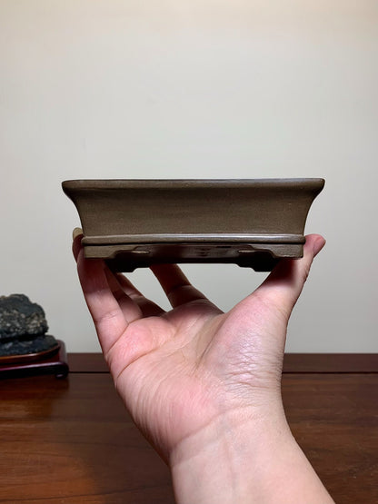 Tachibana Mitsuyuki, Outer Rim Lower Band Rectangular, Japanese Pot
