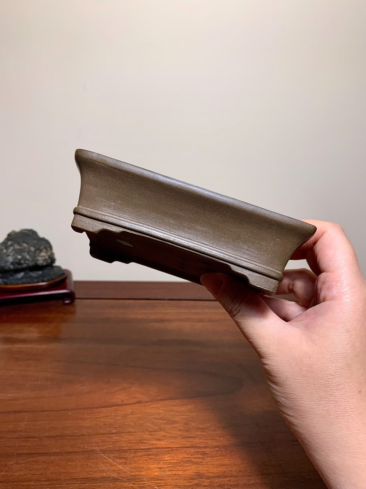 Tachibana Mitsuyuki, Outer Rim Lower Band Rectangular, Japanese Pot
