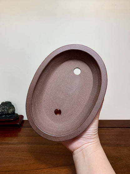 Ichi-Kou Shidei Outer Rim Cloud Feet Oval Japanese Bonsai Pot