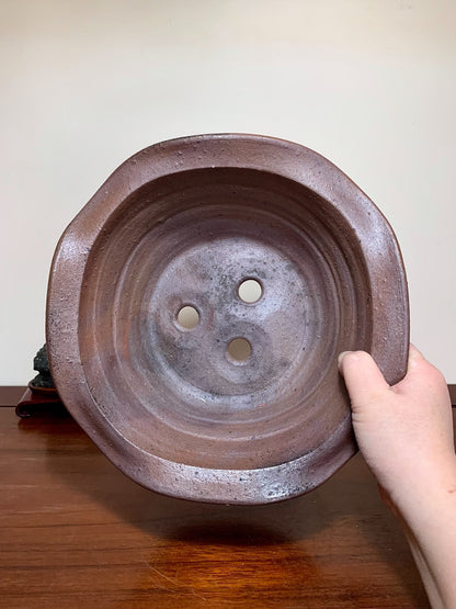 Japanese Top-Tier Irregular Outer-Rim Nanban Pot by Matsushita Banzai