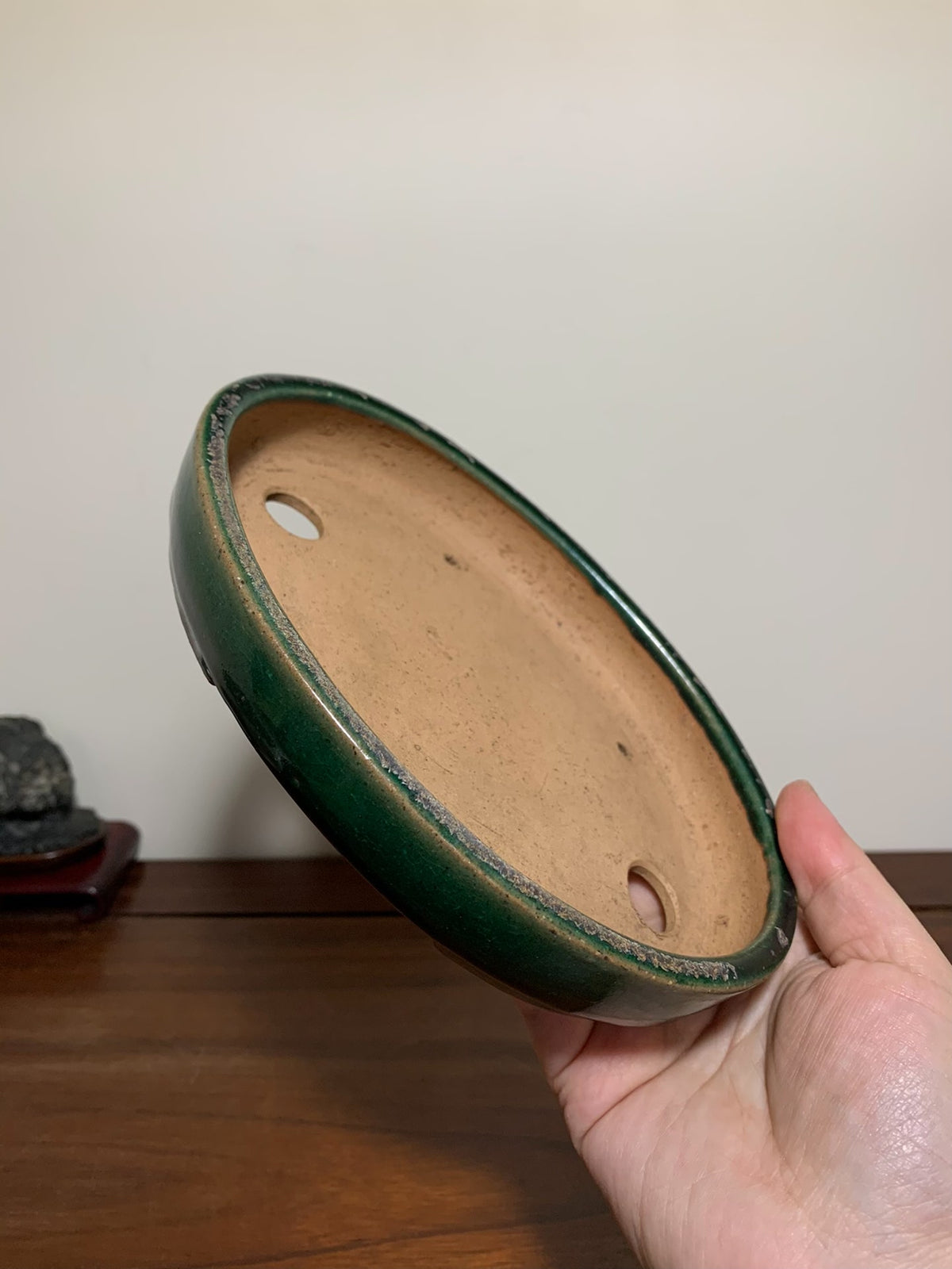Cloth-Textured Glaze Oval Japanese Pot by Watanabe Kazuhiro