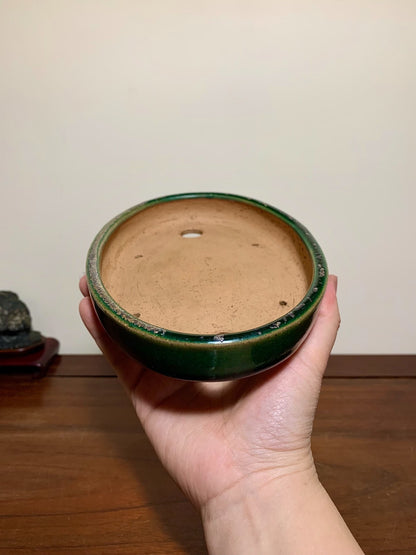Cloth-Textured Glaze Oval Japanese Pot by Watanabe Kazuhiro
