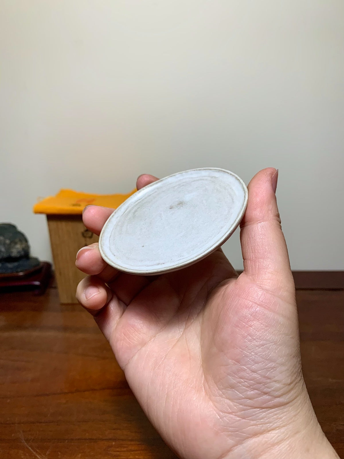 Yokoyama Kikou White-Glazed Oval Water Tray