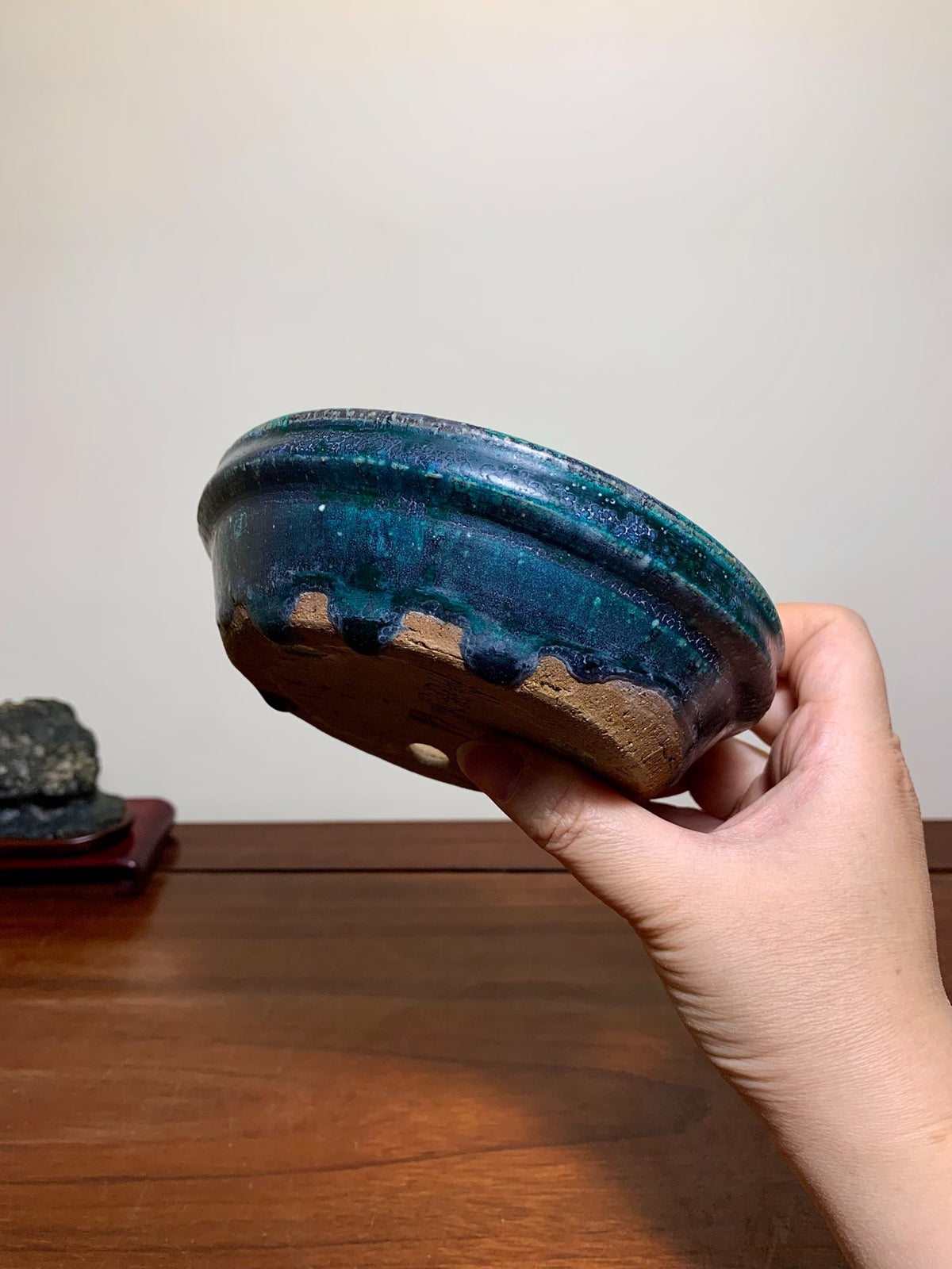 Sen Dai Kōyō Cloth-Textured Glaze Round Pot