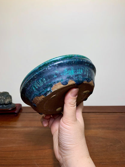 Sen Dai Kōyō Cloth-Textured Glaze Round Pot