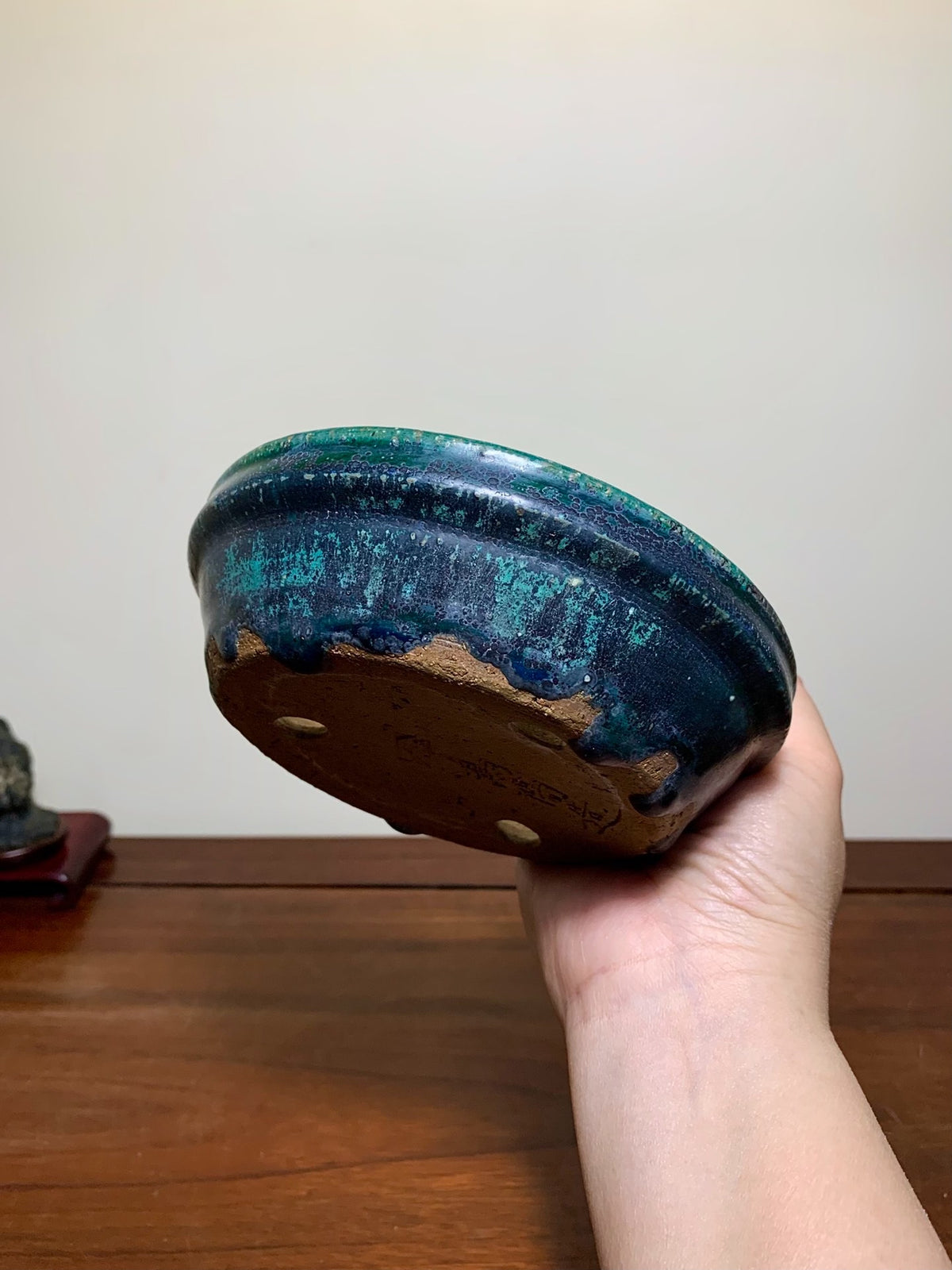 Sen Dai Kōyō Cloth-Textured Glaze Round Pot