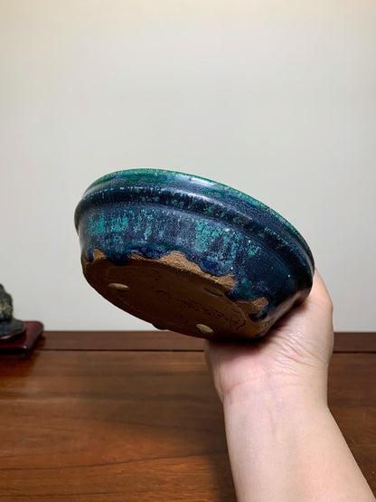 Sen Dai Kōyō Cloth-Textured Glaze Round Pot
