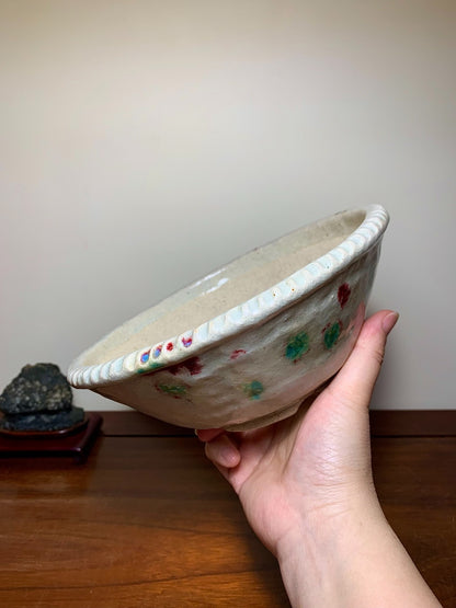 Echizen Bunsan Kiln-Transmuted Rope-Rimmed Conical Japanese Flower Pot