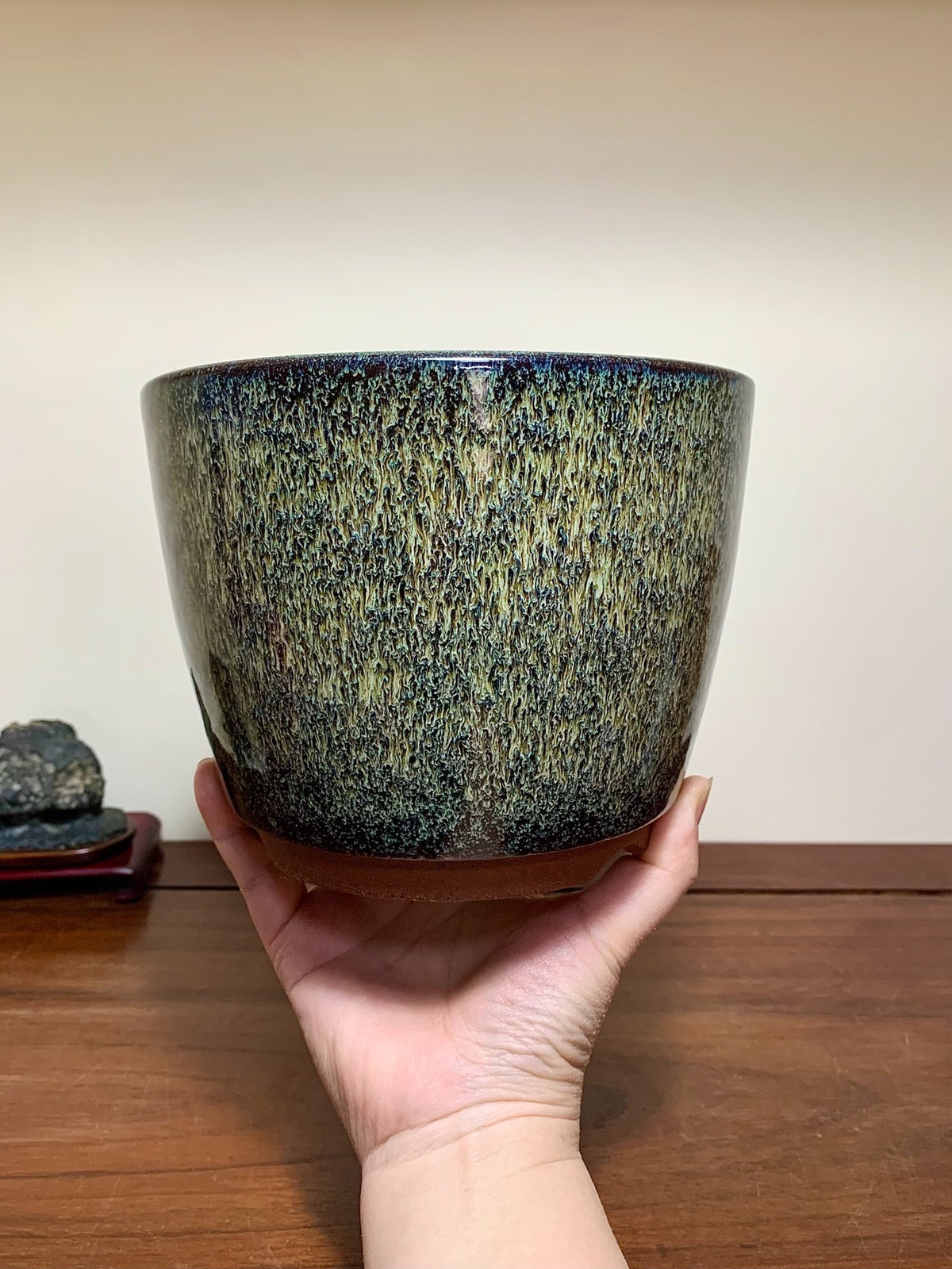 Sea Mouse Glaze Cylindrical Pot, Japanese Flower Pot by Yōzan