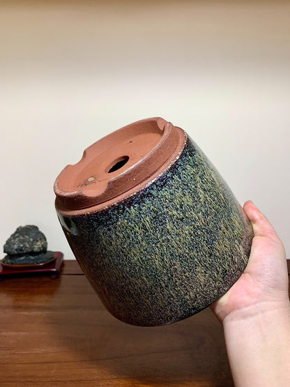 Sea Mouse Glaze Cylindrical Pot, Japanese Flower Pot by Yōzan