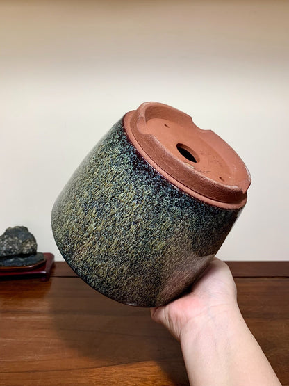 Sea Mouse Glaze Cylindrical Pot, Japanese Flower Pot by Yōzan