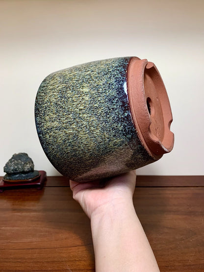 Sea Mouse Glaze Cylindrical Pot, Japanese Flower Pot by Yōzan