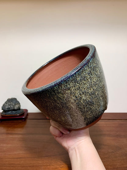 Sea Mouse Glaze Cylindrical Pot, Japanese Flower Pot by Yōzan