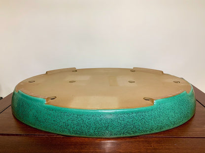 Cloth-Textured Glaze, Cut-Foot Oval, Maple Tree Pot by Yamafusa