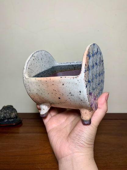 Enamelled Irregular Pot by Katagiri Mizue