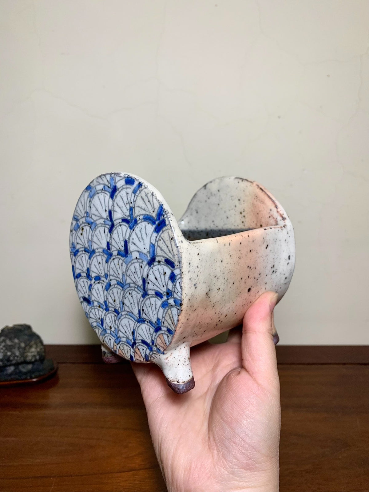 Enamelled Irregular Pot by Katagiri Mizue