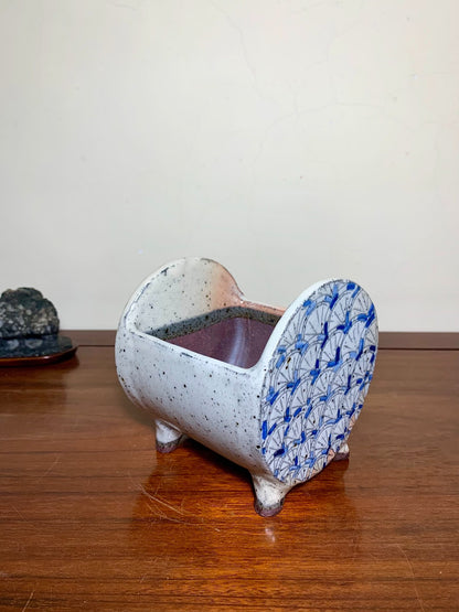 Enamelled Irregular Pot by Katagiri Mizue