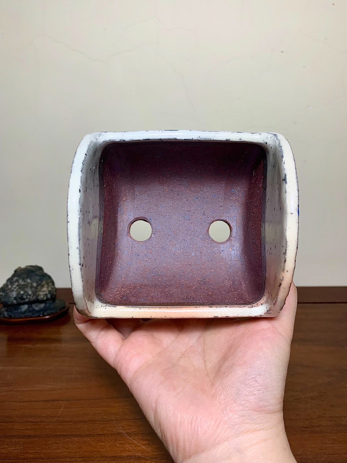 Enamelled Irregular Pot by Katagiri Mizue