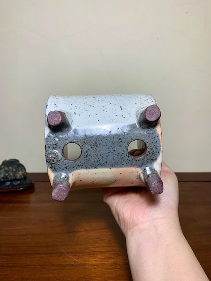 Enamelled Irregular Pot by Katagiri Mizue