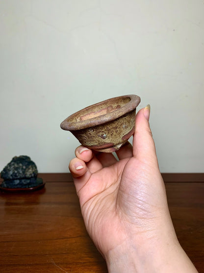 Tani Motohisa Hand-Pinched Round Pot with Outer Rim