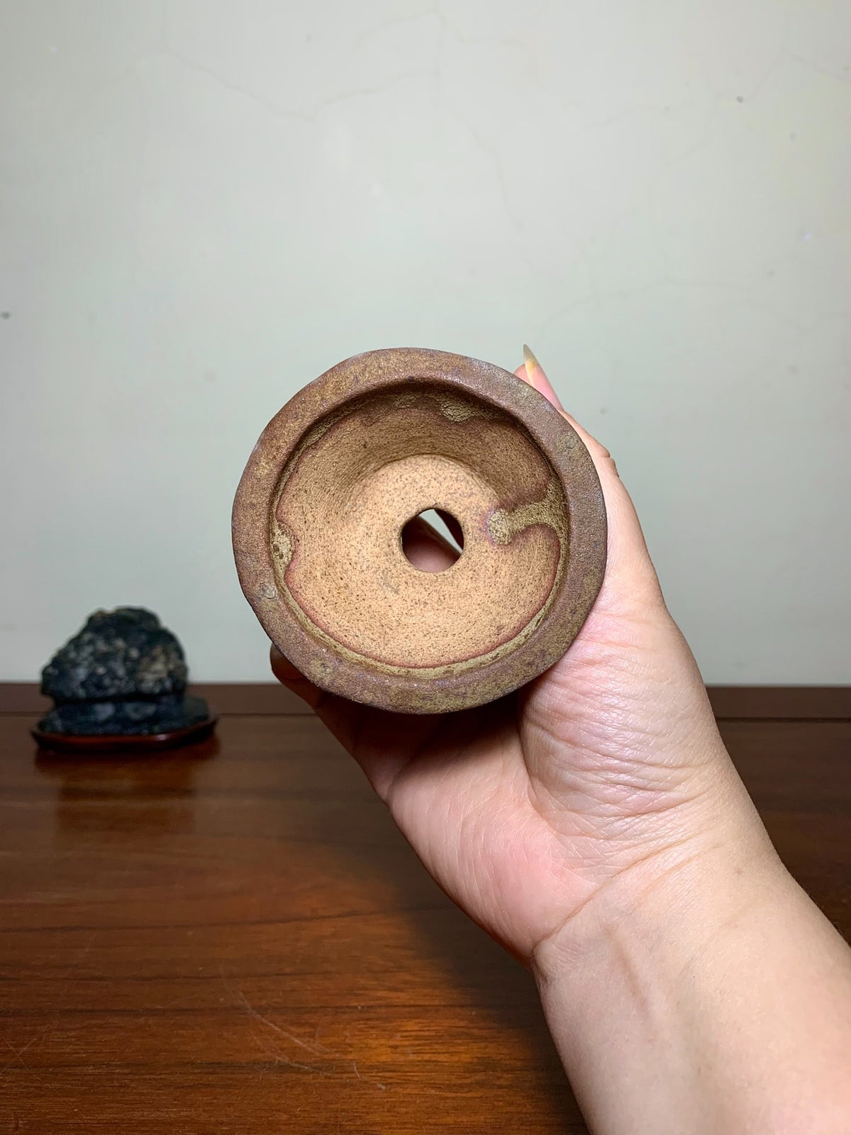 Tani Motohisa Hand-Pinched Round Pot with Outer Rim