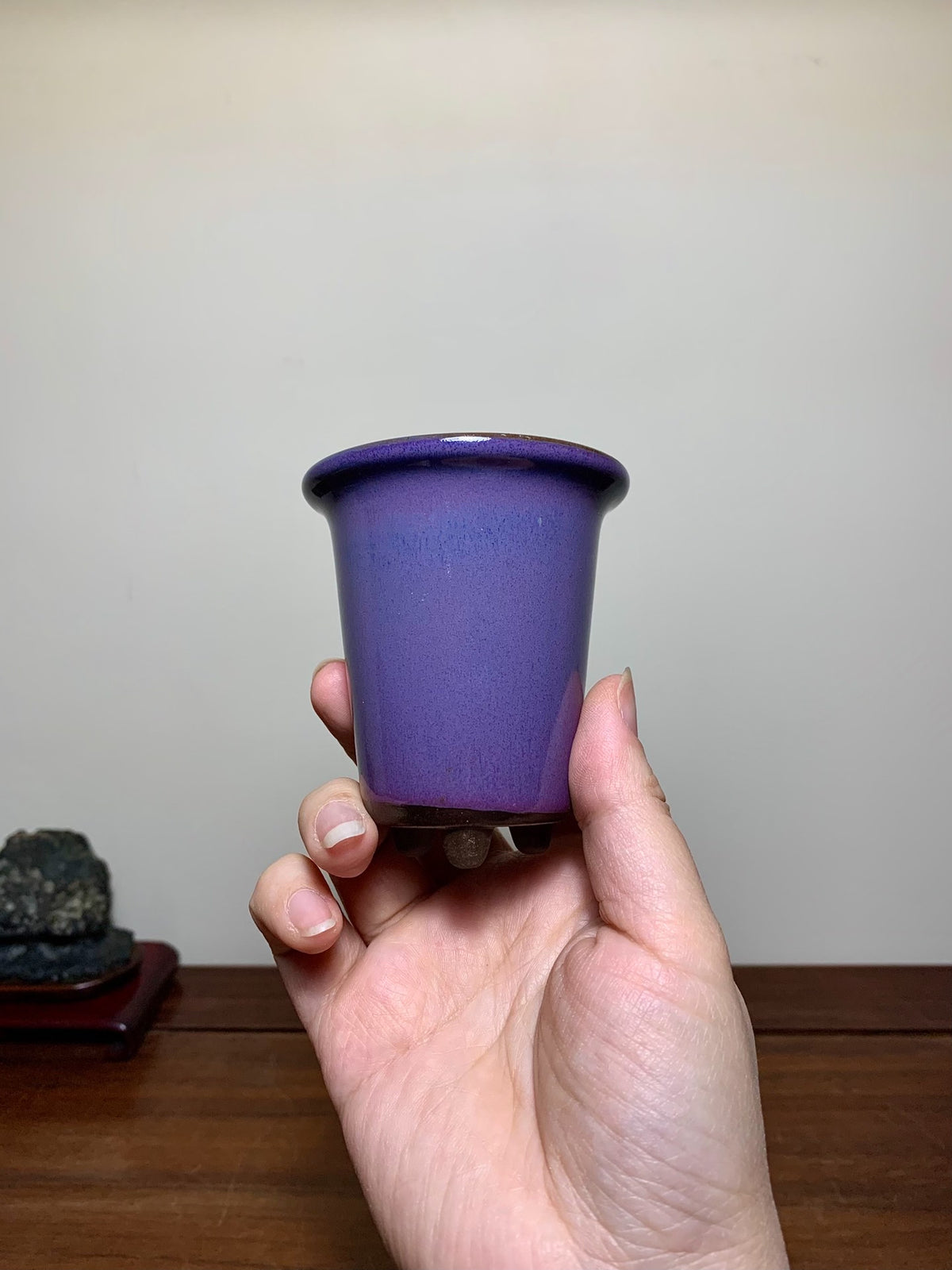 Ise Shūkai Kiln-Transmuted Small Cylindrical Pot Japanese Flower Pot