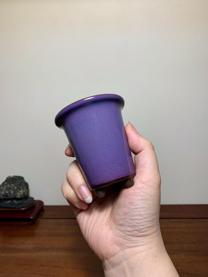 Ise Shūkai Kiln-Transmuted Small Cylindrical Pot Japanese Flower Pot