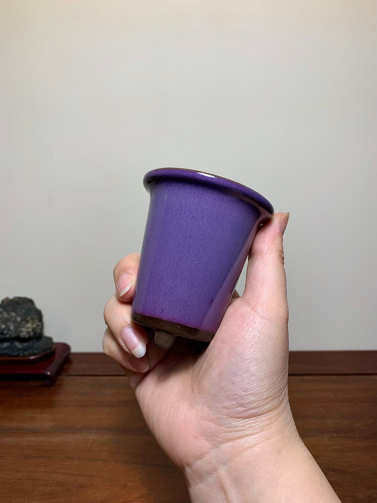 Ise Shūkai Kiln-Transmuted Small Cylindrical Pot Japanese Flower Pot